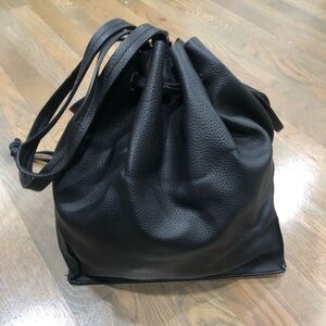 Zara Black faux leather bucket bag